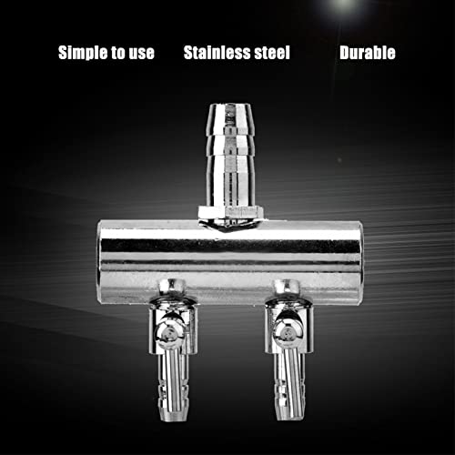Aquarium Air Valve, Air Splitter Aquarium Tubing Connectors, Steel Aquarium Air Pump Accessories, Aquarium Aalve Aplitter for Fish Tank Air Pumps (8 to 4mm Two-Hole Splitter Head) - size: 8 to 4mm two-hole splitter head