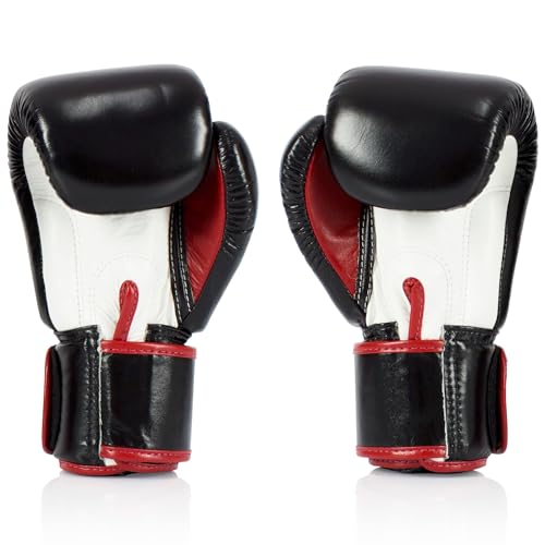 Fairtex BGV1 무에타이 복싱 트레이닝 스파링 장갑 남성, 여성, 아동용 | 프리미엄 품질, 경량 및 충격 흡수 복싱 장갑 - color: 블랙/화이트/레드, size: 14온스