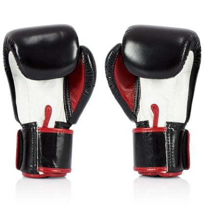 Fairtex BGV1 무에타이 복싱 트레이닝 스파링 장갑 남성, 여성, 아동용 | 프리미엄 품질, 경량 및 충격 흡수 복싱 장갑 - color: 블랙/화이트/레드, size: 10온스