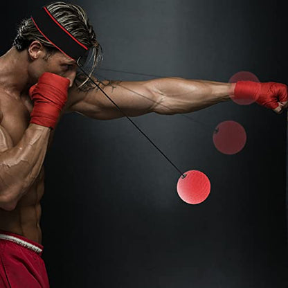 VGEBY Boxing Reflex Ball Set, Lightweigh Boxing Reflex Ball Headband Boxing Punch Exercise Ball Equipment for Reflex Speed Training