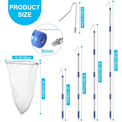 Chicken Catching Net ,Extendable from 33" to 75" Chicken Catcher Leg Hook | Animal Net, Made of Stainless Steel Tube, Suitable for Catching Duck, Goose, Skunk, Bat and, Bird Net & Fish Net