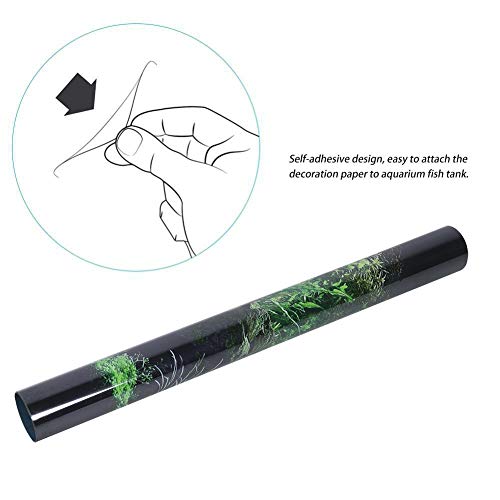GLOGLOW Aquarium Background Sticker, Aquarium Seafloor Water Grass Background PVC Adhesive Landscape Image Fish Background Poster Sticker (91×50cm) - size: 91×50cm