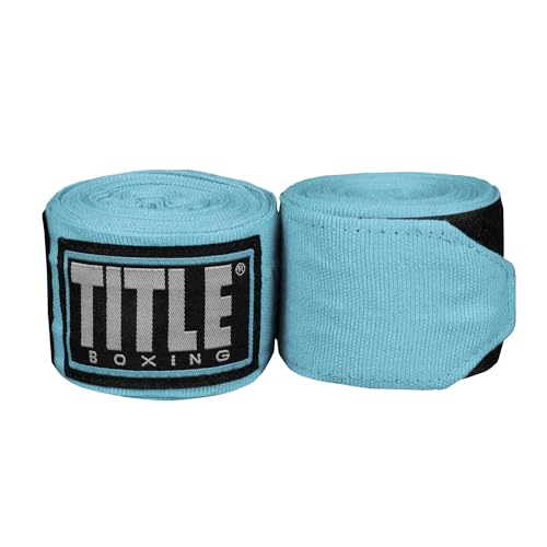 Title Boxing Fight Back Semi-Elastic Hand Wraps: Boxing Wraps, Hand Wraps for Boxing Gloves, Boxing Hand Wraps, Boxing Equipment, Wrist Wraps Boxing - color: Light Blue