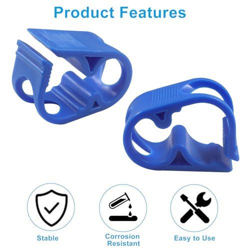 Plastic Tubing Hose Clamps, 1/4"-1/2", Blue, Pack of 5 | Adjustable Tube Clamp, Flow Control, Laboratory Pinch Valve, Shut Off Hose Clips
