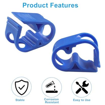 Plastic Tubing Hose Clamps, 1/4"-1/2", Blue, Pack of 5 | Adjustable Tube Clamp, Flow Control, Laboratory Pinch Valve, Shut Off Hose Clips