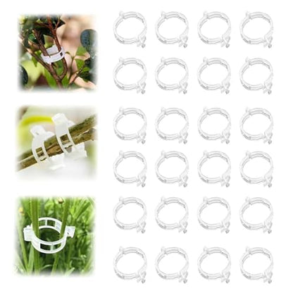Secured Plastic Plant Clip, 2025 Upgrade Plant Support Clips Reusable Garden Clips, Garden Clips for Climbing Plants, Plastic Trellis Clips Tomato Grape Vine Vegetables Plant Fixing Clips (50, White) - color: White