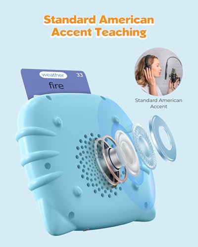 Airbition 510 Words, Talking Flash Cards for Toddler 1 2 3 4 Year Olds, Language Learning Toys, Pocket Speech Therapy Toys, Montessori Tools with 31 Themes, Children's Sensory Device - style: 510 Words English Blue