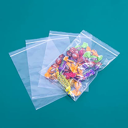 iMailer - 100 Count - 5" x 7" Small Zip Bags - Clear Reclosable Zip Plastic Poly Bags 2 Mil with Lock Seal Zipper for A2 A4 A6 Cards & Envelopes, Bakery, Cookies, Treats - size: 5" x 7"