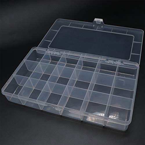 Xiaoyztan 18-Grid Clear Plastic Organizer for Jewelry Beads 2Pcs | 18-grid clear organizer for jewelry, beads, tackle, and small parts - size: 8.0x4.7x1.3 in