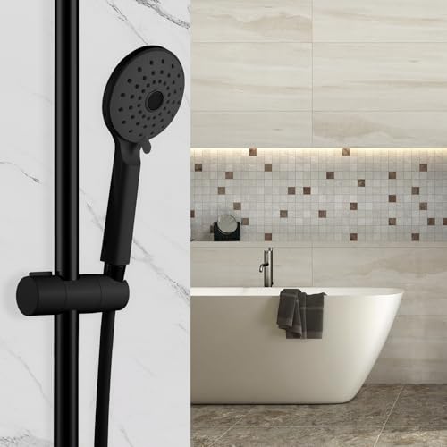 OFFO Shower Head Holder for Slide Bar Adjustable 0.75-1.00 in(19-25mm) O.D, Adjustable Holder for Slide Bar Slider Clamp Bathroom Replacement, 360 Degree Rotation Sprayer Holder, Matte Black - style: Matte Black