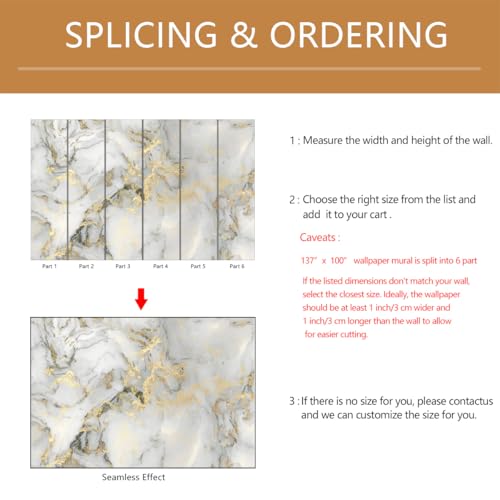Abstract Marble Background Wall Mural Wallpaper Peel and Stick for Living Room Office 137"x100" - color: ZZ-008, size: 137" x 100"