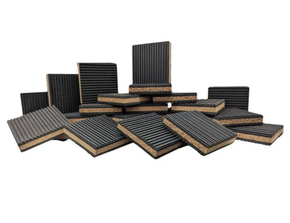 4"x4" PROFESSIONAL GRADE Cork and Ribbed Neoprene Vibration Pad 1 Pack - size: 4x4