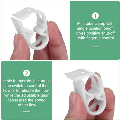 M METERXITY 10-Pack Adjustable Plastic Tubing Clamps 1/4-1/2 Inch Water Flow Control Tube Clip Adjustment Hose Pipe Clips for Beer Bottle/Plumbing/Instruments/Equipment [White] - color: White, size: No