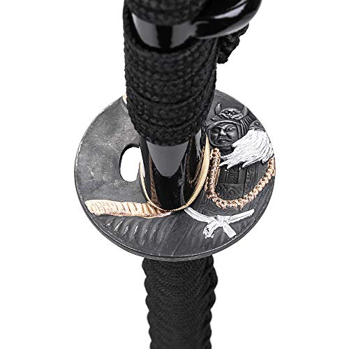 siwode Katana Handmade Full Tang Sharp, Alloy Tsuba Japanese Samurai Sword High Carbon Steel 1060,T10 1095, 40-Inch - color: Sanlinwushen