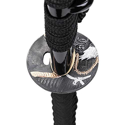 siwode Katana Handmade Full Tang Sharp, Alloy Tsuba Japanese Samurai Sword High Carbon Steel 1060,T10 1095, 40-Inch - color: Sanlinwushen