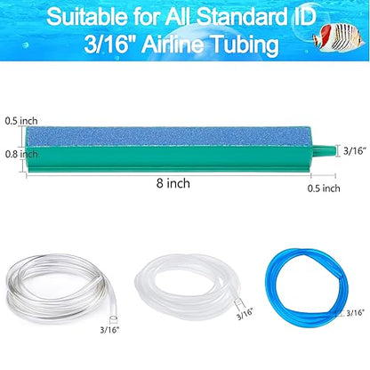 Fish Air Stone 8 Inch Airstones Kit with 5 Pcs Square Oxygen Diffuser Bubble Release Mineral Airstones for Fish Tank Pumps Small DWC Bucket Needs - color: Blue Stone Bar, size: 8 Inch 5PCS