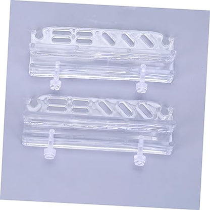 Totority Acrylic Aquarium Tool Holder for Water Plants Wall-Mounted Storage Rack for Fish Tank Maintenance Multiple Tool Slots for Scissors and Tweezers