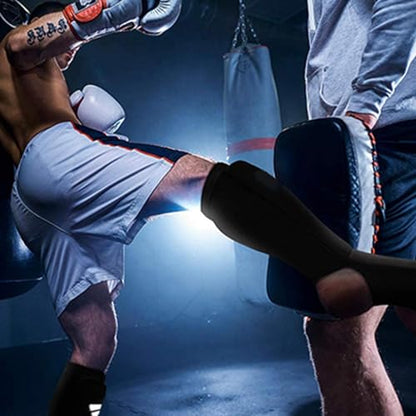Kickboxing Shin Guard - Shin Kickboxing Pad, Lightweight Shin Instep | Padded Guards | Breathable Instep Guard Training, Easy to Handle Sparring Protective Gear, Shin Kick Pads for Adults - size: Medium