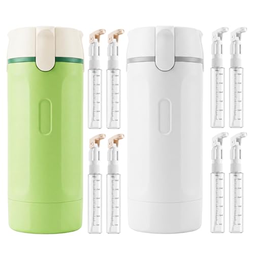 4 in 1 Travel Dispenser Bottle, Leakproof TSA Approved Containers - color: Gray-green