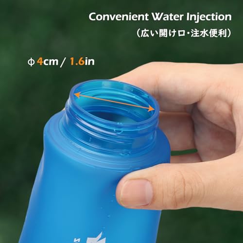 TRIWONDER Running Water Bottle Handheld Plastic Flask Hydration Vest Packs Waist Belt Replacement for Runners Marathon Cycling Hiking - color: 03 Soft Flasks - Blue - 250ml/8.45oz - 2 Packs