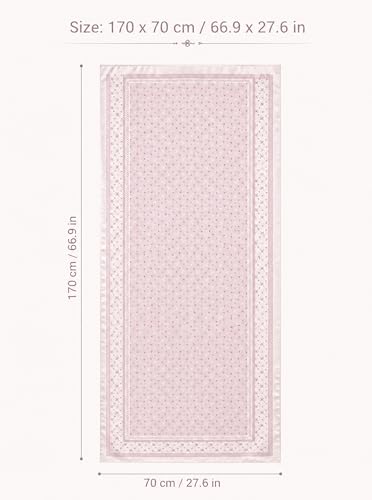 Satin Hijab Scarf for Women, Silk-Feeling Muslim Headscarf, Digital Bow Letter Print Head Wrap Shawl for Summer - color: Mlp004-lightpink