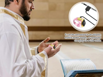 Smart Ring Counter, Smart Tasbih Zikr Ring, Muslim Islamic Prayer Smart Rings, Tasbih Counter Smart Ring, Tasbeeh Smart Counter, Digital Electronic Smart Tally Counter for Prayer (Pink,18MM)