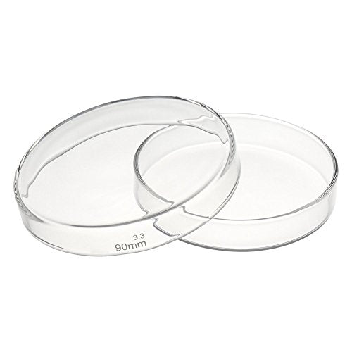 Borosilicate Glass Petri Dishes 90 mm with Lids 5-Pack | 2.3 mm Thick, Optically Transparent, Autoclavable, Reusable, Heat-Resistant up to 180°C - size: 5pcs: 90mm