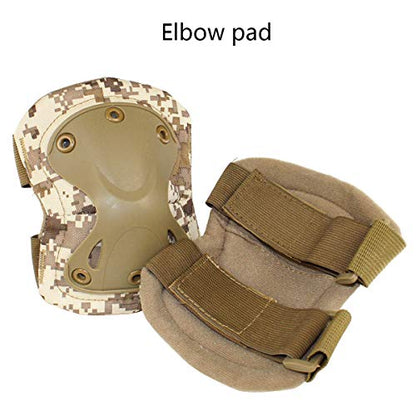 Combat Knee & Elbow Protective Pads Set for Outdoor CS Paintball Game Cycling Safety Skateboarding Gear Skates Knee Protection Guard Pads - color: DD