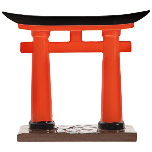 Japanese Torii Gate Fish Tank Decorations Japanese Micro Landscape Decoration Oriental Pagoda Garden Statue Resin Fish Decorations for Tanks
