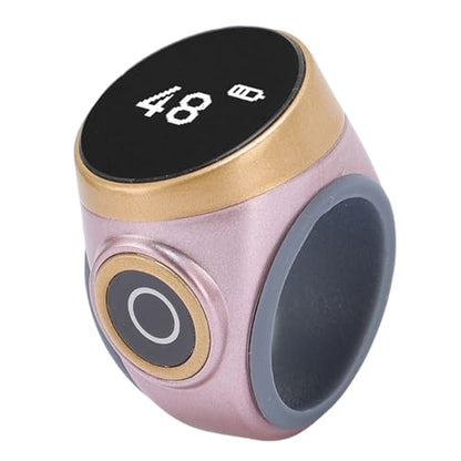 Smart Counter, Digital LCD Screen Rechargeable Electronic Tally for Muslim Islamic Prayer Work Sports, Finger Counter Touch Control - color: Rose Gold