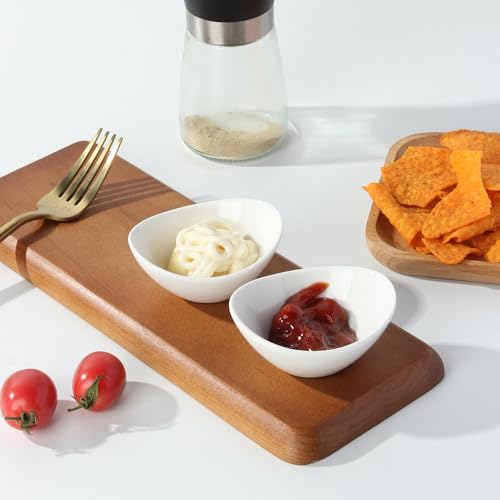 UIBFCWN Dipping Sauce Bowls Ceramic, 1.7 Oz Ceramic Dipping Bowls, Small Soy Sauce Dishes, Mini Serving Bowl for Side Dishes Sushi ketchup Charcuterie, 12 Pack - color: Oval, size: 12 Pack