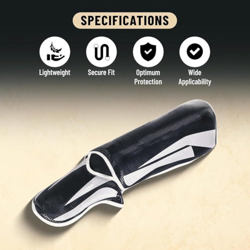 Endless Martial Arts Shin Guards | Material: ‎Faux Leather | Adjustable Thai Leg Guards with Instep Protection for Kickboxing/MMA Training and Sparring - size: Large