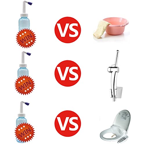 Portable Handheld Personal Hygiene Refresher Toilet Butt Cleaner Travel Bidet Spray Bottle for Home 450 ml. - color: Blue