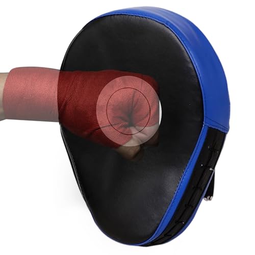 Boxing Pads Mitts Adult Punching Mitts Kick Shield Strike Pad | PU Leather for Jiu-jitsu Kali Thai Karate Home Gym Club Boxing Equipment - color: Blue