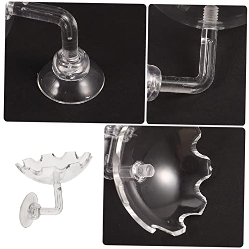 VOSAREA 2pcs Shrimp Feeding Basin Acrylic Aquarium Feeder with Cup for Healthy Shrimp Growth Transparent Fish Tank Accessory