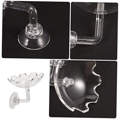 VOSAREA 2pcs Shrimp Feeding Basin Acrylic Aquarium Feeder with Cup for Healthy Shrimp Growth Transparent Fish Tank Accessory