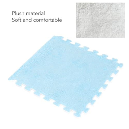 10pcs 30 cm/11.8 in Foam Puzzle Floor Play Mat,Interlocking Carpet Tiles for Home Gym and Fitness Room (Light Blue) - color: Light Blue