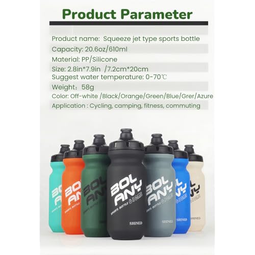 20oz Lightweight Sports Water Bottle PP Material BPA Free Squeeze Jet Straight Drink Cup Portable Outdoor Cycling Bottle (Off-white) - color: Off-white