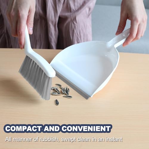 Mini Broom and Dustpan Set Small Dust pan & Brush Set Portable Cleaning Tools for Home Office RV Camping Learning (Grey) - color: Gray