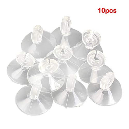 Xiaokeis 10 Pcs Aquarium Suction Cups, Suction Cup Clips with Ultra Strong Suction Force, Reusable Airline Tube Clips Holders Small Suction Cups for Fish Tank, Aquarium Airline Tubing/Hose(Clear)