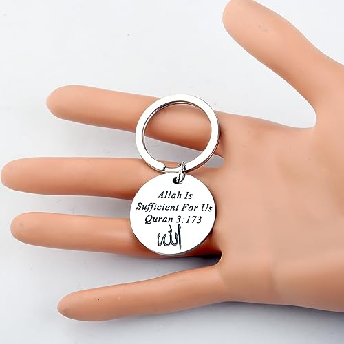 LQRI Quran 3:173 Keychain Allah Gift Islamic Bible Verse Jewelry Islam Religion Gift Islamic Arabic Quran Gift