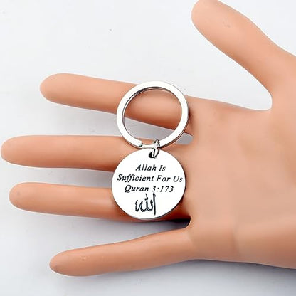 LQRI Quran 3:173 Keychain Allah Gift Islamic Bible Verse Jewelry Islam Religion Gift Islamic Arabic Quran Gift