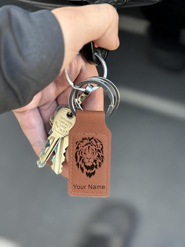 LaserGram Rectangle Keychain, Allah 2, Personalized Engraving Included (Dark Brown) - color: Dark Brown