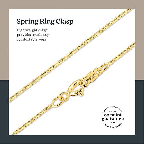 KEZEF 18K Gold Plated 925 Sterling Silver Box Chain Necklace for Women, 1mm Thin & Sturdy Italian Chain Necklace, Rose Gold & Silver Available, 15/16/18/20/22/24/30 Inch - color: Gold, size: 17 Inch