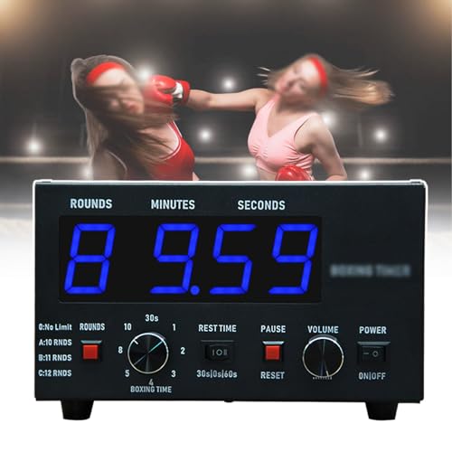 Interval Timer for MMA/Kickboxing,Small Gym Timer Clock, Adjustable Sound, Selectable Training Time and Round,with Countdown,Blue - color: Blue