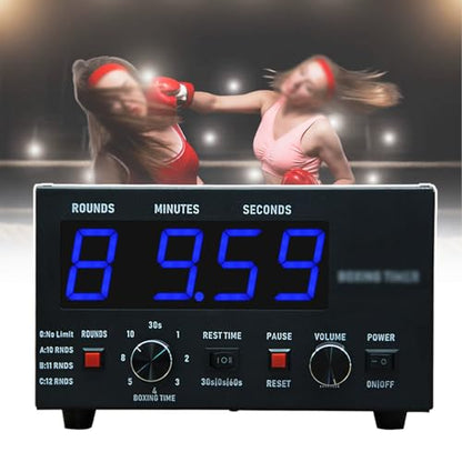 Interval Timer for MMA/Kickboxing,Small Gym Timer Clock, Adjustable Sound, Selectable Training Time and Round,with Countdown,Blue - color: Blue