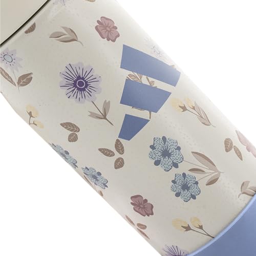 adidas Stainless Steel Metal Water Bottle 20 oz (600 mL) Straw Lid - color: Warm Vanilla Yellow/Tactile Blue/Tactile Blue/2