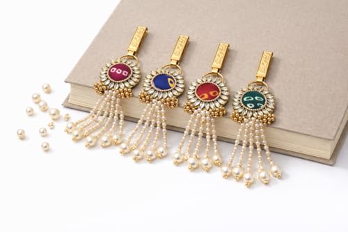 Matrika Hand Made Saari Key Chain | Satka for Haldi Kumkum | Saari Chain Set |Pasupu kumkum | Tamboolam | Return Gift|B_Satka_All (Assorted, Bandhani) - color: Assorted