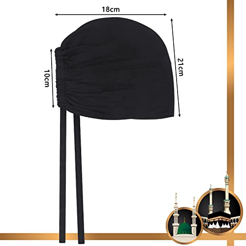 Unittype 2 Pieces Women Hijab Undercap Under Scarf Hat Hijab Cap Islamic Muslim Bonnet Cap Inner Beanies Hat Underscarf Turban Caps with Ties Back