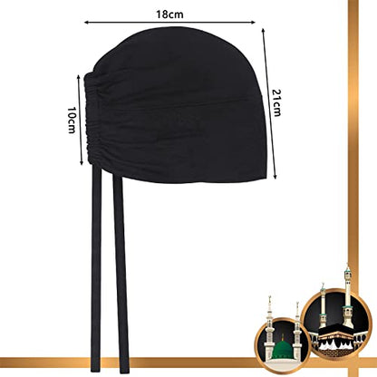 Unittype 2 Pieces Women Hijab Undercap Under Scarf Hat Hijab Cap Islamic Muslim Bonnet Cap Inner Beanies Hat Underscarf Turban Caps with Ties Back